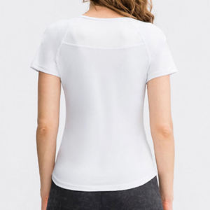Camiseta de Yoga de Manga Corta para Mujer, Nueva Colección 2026, Ajustada, Cuello Medio Alto, Cintura Plegable, Traje de Yoga Deportivo Informal - Product Image 3