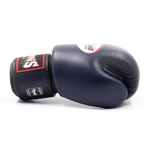 Personalized Martial Arts Twins Sparring Gloves Adjustable Wrist <b>Strap</b> Hook Loop Blue Leather Punching Twins Kick Boxing Gloves - Product Image 3