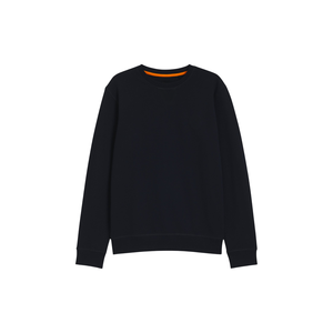Men's <b>Black</b> <b>Crew</b> <b>Neck</b> Pullover Knitted <b>Sweatshirt</b> Regular Fit Solid Color Casual Autumn Wear Men Heavyweight 220GSM Polyester - Product Image 1