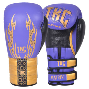 Gants de boxe professionnels Matrix avec rembourrage amélioré des jointures, noyau en mousse moulé à la machine, fermeture à double sangle pour l'entraînement - Product Image 1