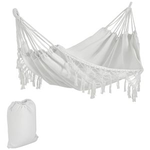 Hamaca Extra Grande de Macramé con Flecos y Borlas, Incluye Bolsa de Transporte para Uso en Interiores o Exteriores, para Árbol, Porche o Jardín - Product Image 1