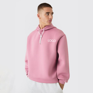 Custom Branded New Pink Oversized Unisex Hoodie Stylish Heavy Boxy Hoodies Men Winter Sports Breathable Terry Lined Hooded - Product Image 1