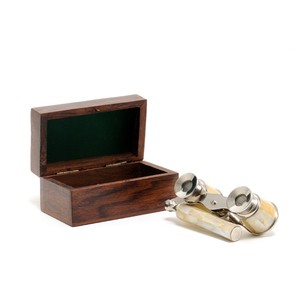 Opera glasses w MOP in <b>wood</b> <b>box</b> - Product Image 3
