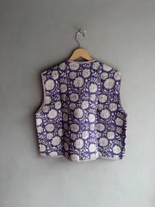 Gilet en coton imprimé floral pour femme, col en V, sans manches, style blazer, décontracté, ouvert sur le devant, poches plaquées, longueur standard, CADEAU POUR ELLE - Product Image 6