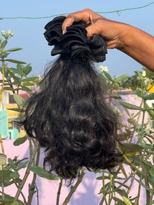 Extensions de cheveux humains ondulés naturels de haute qualité, 10 pouces, double trame, 100% cheveux indiens bruts non traités, sans perte ni nœuds. - Product Image 4