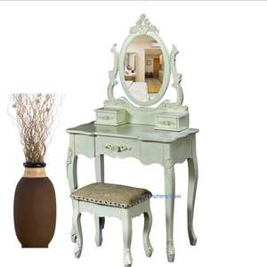 French Louis Style Mahogany Handcrafted Queen Vanity Elegant Statement Piece for Bedroom Hotel Apartment Makeup Vanities - Product Image 3