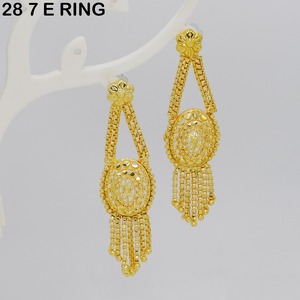 Look d'agriculture traditionnelle Festival indien traditionnel nouveau design boucles d'oreilles longues artificielles de qualité supérieure boucles d'oreilles goutte gland - Product Image 1