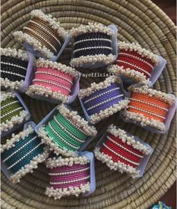 Ensemble de bracelets en verre pour femmes, ethniques, faits à la main, de haute qualité, multicolores, bijoux de mariage - Product Image 4