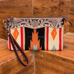 Hot Sale Hand Tooled Saddle Blanket Wristlet Clutch <b>Purse</b> for Women Large Capacity Carving Leather Multifunctional Luxury Wallet - Product Image 2