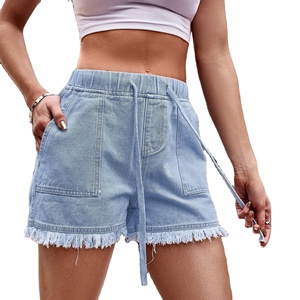 Achetez des shorts en jean d'été pour femmes, shorts en jean décontractés à taille haute pour femmes - Product Image 3