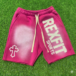 Shorts de sport REXFIT SPORTS, design streetwear, séchage rapide, légers, taille élastique avec cordon de serrage, haute qualité. - Product Image 4