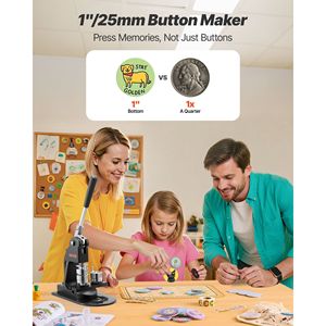 Máquina para Hacer Botones con Mango Ergonómico, Máquina para Hacer Botones de 1 Pulgada, 500 Piezas, Cortador Circular, Llaves Hexagonales, Libro Mágico - Product Image 2