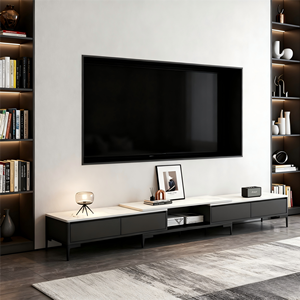 Mueble de <span class=keywords><strong>TV</strong></span> Moderno para Sala de Estar con Gabinete de Almacenamiento, Mueble de Madera Resistente para <span class=keywords><strong>TV</strong></span> de 65 <span class=keywords><strong>Pulgadas</strong></span> o Más - Product Image 3
