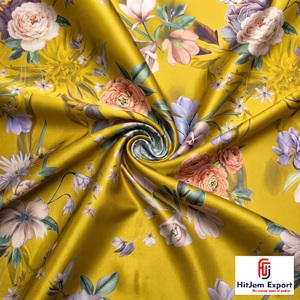 Tissu en satin japonais imprimé de qualité supérieure, personnalisé OEM ODM, pour vêtements de mariée, ameublement, vente en gros, exportation - Product Image 4