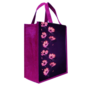 Eco-friendly & Customized Printed Dyed <b>Jute</b> Burlap Shopping Bags with Self Handle & Affordable Price - Product Image 2