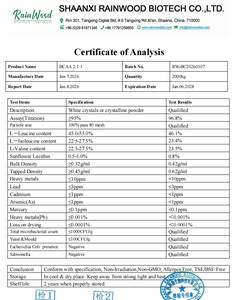 Rainwood <span class=keywords><strong>BCAA</strong></span> 2:1:1 Integratori di Aminoacidi Materia Prima in Polvere Istantanea <span class=keywords><strong>BCAA</strong></span> - Product Image 2
