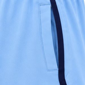 Light Blue <b>Women</b> Running <b>Shorts</b> With Navy Piping Polyester Quick Dry <b>Elastic</b> <b>Waist</b> Drawstring Gym Fitness Activewear <b>Shorts</b> OEM - Product Image 5