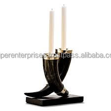 Bougeoirs élégants en métal de conception de corne noire blanche exclusive pour la maison hôtel villas mariage bougeoirs parfumés décoratifs - Product Image 4