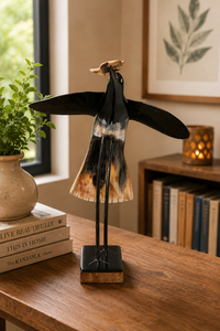 Modern Handmade Wood <b>Rustic</b> Bird Branch Sculpture Eco Friendly Artisan Home Tabletop Decoration Orissa Wholesale Export - Product Image 2