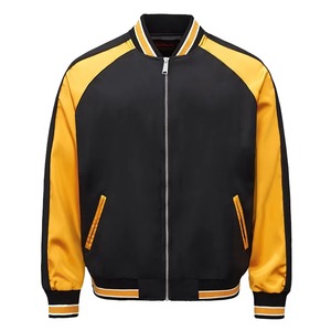 Chaqueta bomber con cremallera para hombre, ligera, informal, con mangas acanaladas, para uso diario. - Product Image 1