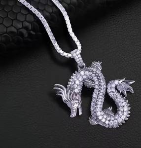 Pendentif Dragon Iced Out pour Hommes avec Moissanite Plaqué Rhodium Style Bijoux Hip Hop de Luxe - Product Image 3
