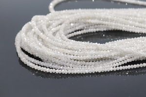 Perles Rondelle à Facettes en Diamant Blanc AAA 1.8-2.2mm 16 Pouces Pierre Naturelle pour la Fabrication de Bijoux - Product Image 3