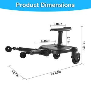 2-in-1 Universal Stroller Board Detachable Stand & Sit Feature <b>for</b> 3-7 Years <b>Toddler</b> Wheeled <b>Buggy</b> Attachment - Product Image 5