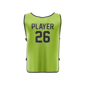 Maillot de football personnalisé sans manches bleu avec nom et numéro du joueur, sublimé, séchage rapide, gilet en maille unisexe, motif uni, polyester - Product Image 6