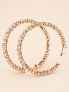 Boucles d'oreilles créoles vintage en laiton plaqué or 18 carats avec perles naturelles surdimensionnées, bijoux élégants pour soirée, cadeau pour elle - Product Image 3