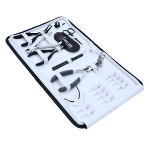 Kit d'outils professionnel pour extensions capillaires : micro-perles, pince à sertir, pince de retrait, applicateur pour extensions à bandes, aiguilles à coudre, accessoires de fixation - Product Image 1