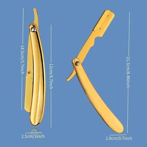 Navaja de Afeitar Recta Plegable de Acero Inoxidable Pro Cut Barber, Soporte de Cuchilla Resistente para un Afeitado Preciso de Barba y Cabello - Product Image 3