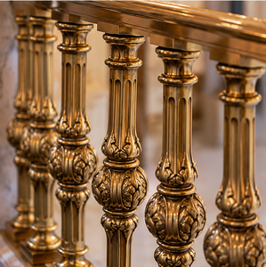 Rampe d'escalier en bronze gaufré pour hôtels de luxe, villas, escaliers et intérieurs architecturaux classiques - Product Image 4