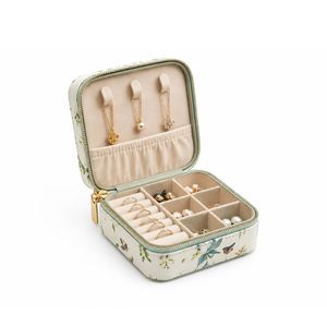 Estuche de Viaje para Joyas con Logotipo Personalizado en Relieve Dorado, Caja Organizadora de Cuero PU para Mujer, Almacenamiento para Viajes de Vacaciones - Product Image 2