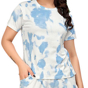 Servicio OEM, Conjuntos Deportivos de Verano para Mujer, 100% Algodón Ecológico, Camiseta y Pantalón con Logotipo Personalizado en Venta - Product Image 1