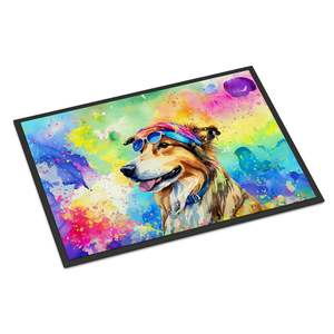Collie Hippie Dawg Non-Slip Doormat Washable Low Pile <b>Indoor</b>/Outdoor Entryway Rug 24H X 36W Front <b>Door</b> <b>Mat</b> - Product Image 1