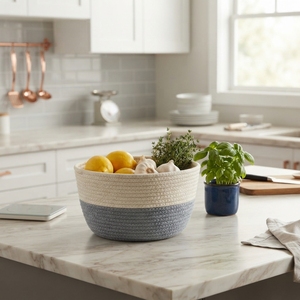 Panier de rangement en rotin tressé à la main, organisateur de cuisine, corbeille en paille naturelle, conteneur de bureau rustique, artisanat balinais, outil de cuisine domestique - Product Image 3