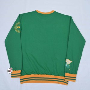 เสื้อสเวตเชิ้ตคอกลมสีเขียวสำหรับผู้ชาย ปักลายแบบแอพพลิเคชั่น ทรงปกติ ผ้าฟลีซ แขนยาว พิมพ์ลายตัวอักษร สวมใส่สบายๆ สำหรับฤดูใบไม้ร่วง - Product Image 4