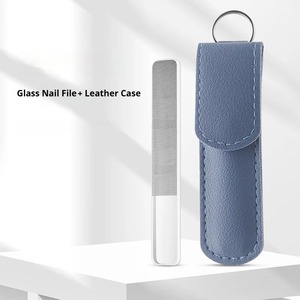 Professional Finger Toe Nail Crystal Glass Nail <b>File</b> 100 Grit Single Sided Disposable Leather <b>Case</b> Mini Nail Care Tool - Product Image 1