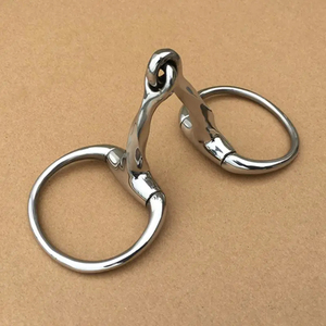 Bocado de acero inoxidable tipo Eggbutt con articulación retorcida para caballo, 5 pulgadas de longitud de boca - Product Image 6