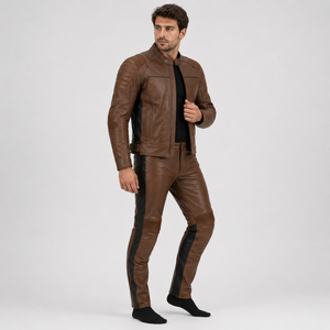 Traje de dos piezas para motocicleta, de cuero de primera calidad, equipo de protección para carreras, transpirable, aerodinámico, para pista. - Product Image 6