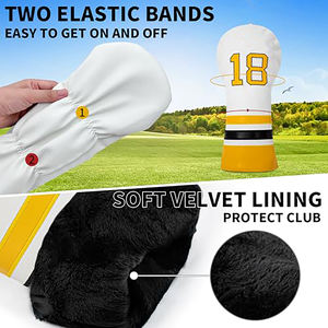 Funda Protectora para Cabeza de Driver de Golf de Cuero Genuino, Ligera, Impermeable y de Alta Calidad, con Número Personalizado Bordado y Cierre Elástico - Product Image 5