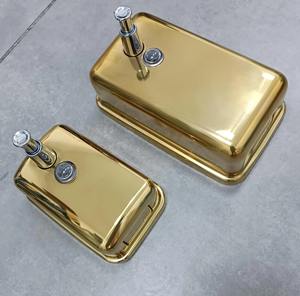 Dispensador de Jabón de Metal con Acabado Dorado de Estilo Único, Elegante Accesorio para Baño, Ideal para Uso en Hogar, Hotel, Spa y Habitaciones - Product Image 5