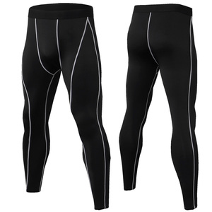 <b>Men's</b> Orange Compression Pants Sporty Quick Dry <b>Elastic</b> <b>Waist</b> Lightweight Spandex Polyester Workout Running <b>Trousers</b> - Product Image 2