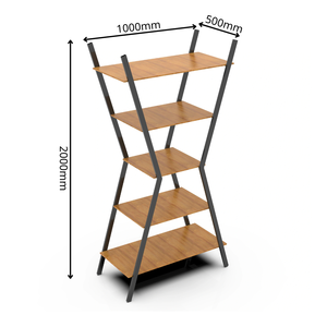 Modern Heavy Duty Stainless Steel <b>Display</b> Shelf Black Metal Frame Geometric Multifunctional Free-<b>standing</b> Storage Rack for - Product Image 2