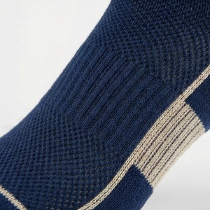 Crew <b>Socks</b> Solid Navy Blue Knitted Breathable Polyester Spandex Adult Casual Daily Wear Autumn Standard Thickness - Product Image 5