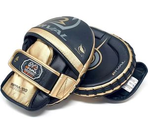 Rival Boxing RPM-100 Professional <b>Punch</b> Mitts Pair <b>Set</b> EVA Foam Leather Durable Protective Black Gold Training Gear All Seasons - Product Image 3