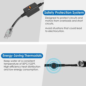 Tubo Acqua Riscaldato Antigelo da 25FT per Camper con Termostato, 45 Gradi F, Diametro Interno 5/8, per Accessori Esterni - Product Image 4