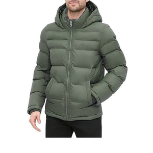 Men Hoodie Collar Waterproof Zipper Puffer <b>Jacket</b> for Men - Product Image 1