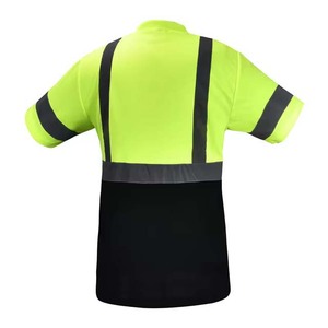 เสื้อทำงานแบบมองเห็นได้ชัดเจนสำหรับผู้ชาย โพลีเอสเตอร์ สีดำ-เหลือง แถบสะท้อนแสง เสื้อยูนิฟอร์มแบบมองเห็นได้ชัดเจน - Product Image 5