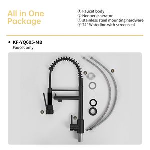 Rubinetto da cucina Bothwa Home da 19 pollici con maniglia singola, certificato CUPC, finitura nero opaco - Product Image 3